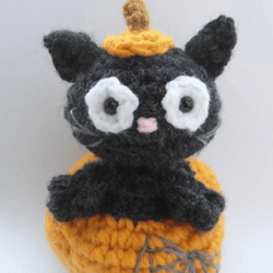 Ronnie the Halloween Cat Crochet pattern, digital file PDF, digital pattern PDF, Crochet pattern