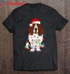Basset Hound Christmas Lights Xmas Dog Lover Shirt, Christmas Shirts Funny  Wear Love, Share Beauty