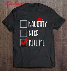 Bdaz Funny Sarcastic Rude Christmas Bite Me Shirt, Christmas Shirts Mens Long Sleeve  Wear Love, Share Beauty