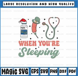 ICU When You're Sleeping Nurse Christmas Svg, PICU Micu Cvicu Critical Care Ccu Intensive Care Rn Svg, Christmas Png, Di