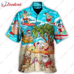 Beachy Santa Claus, Mele Kalikimaka Chillin Christmas Aloha Hawaiian Hawaiian Shirt  Wear Love, Share Beauty