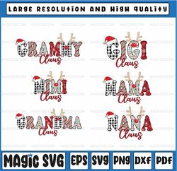 Personalized Name Gigi Nana Claus Santa Bundle Png, Reindeer Matching Family Christmas Png, Christmas Png, Digital Downl