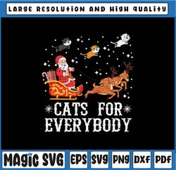 Cats For Everybody Christmas Cat Png, Funny Xmas Sa-nta With Reindeer Png, Christmas Png, Digital Download
