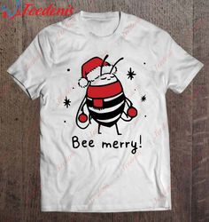 Bee Merry Shirt Funny Christmas Gift Bee Lover Shirt, Cotton Christmas Shirts Mens Sale  Wear Love, Share Beauty