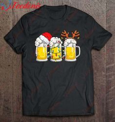 Beer Christmas Mug Santa Reinbeer Xmas Lights Gift Men Women T-Shirt, Kids Funny Christmas Shirts Family  Wear Love, Sha