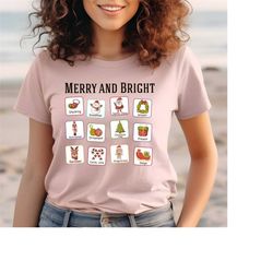 Merry And Bright Shirt, Speech Therapy Shirt, AAC SLP Christmas Shirt, Christmas Shirt, Xmas SLP Shirt,  Sped Teacher Th