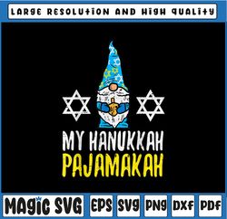 My Hanukkah Pajamakah Png, Funny Chanukah Pajamas Png, Happy Chrismukkah 2021 With Menorah Gnome Hanukkah, Funny Jewish