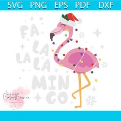 Flamingo Santa Christmas Lights SVG Graphic Design File