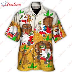 Beer-loving Santas Merry Xmas Fun Aloha Hawaiian Hawaiian Shirt  Wear Love, Share Beauty