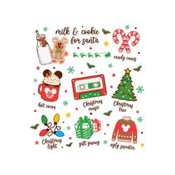 Christmas Icons Cute Milk And Cookie For Santa SVG File