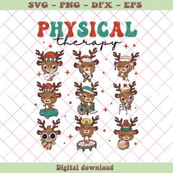 Christmas Physical Therapist Cute Reindeer SVG Cricut Files