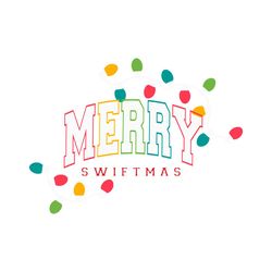 Merry Swiftmas Christmas Lights SVG Graphic Design File