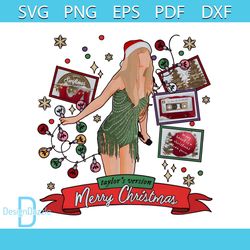 Retro Taylors Version Merry Christmas PNG Download File