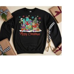 Monsters Inc Christmas Shirt, Disney Christmas Shirt, Very Merry Christmas Party 2023, Xmas Matching, Santa Sully Mike B