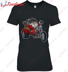 Biker Santa Claus Motorcycle Christmas Shirt, Long Sleeve Christmas Shirts Mens  Wear Love, Share Beauty