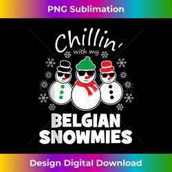 Chillin With My Belgian Snowmies Funny Christmas Tank To - Sublimation-Optimized PNG File - Tailor-Made for Sublimation Craftsmanship