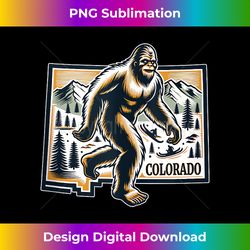 Colorado Bigfoot Striding Before Epic Mountain Scene Art Tank To - Contemporary PNG Sublimation Design - Tailor-Made for Sublimation Craftsmanship
