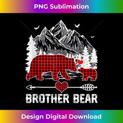 Brother Bear Red Plaid Santa Hat Merry Christmas Xmas Lights Tank Top - Luxe Sublimation PNG Download - Craft with Boldness and Assurance