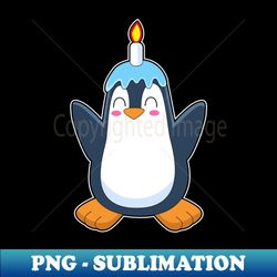 penguin birthday candle - premium png sublimation file - vibrant and eye-catching typography