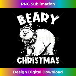 Beary Christmas - Merry Christmas Bear Xmas - Contemporary PNG Sublimation Design - Craft with Boldness and Assurance