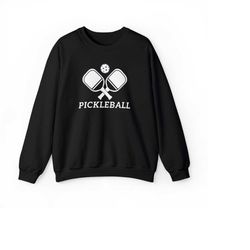 Pickleball Comfort Premium Crewneck Sweatshirt, vintage, retro, men, women, cozy, comfy, gift, ball, racquet