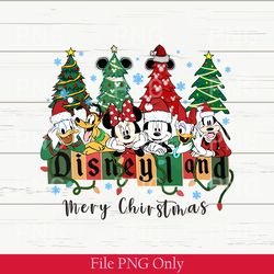 funny disneyland christmas png, mouse and friends magical christmas png, disney family christmas png, christmas gift png