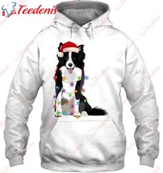 Border Collie Christmas Lights Xmas Dog Lover Shirt, Christmas Shirt Ideas  Wear Love, Share Beauty