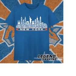 new york basketball team all time legends, new york city skyline shirt