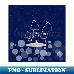 palace building castle house real estate with dark blue color background  new concept backdrop glitter effect - digital sublimation download file - bring your designs to life