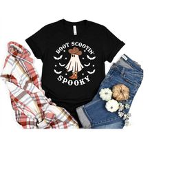 Boot Scootin Spooky Shirt, Western Halloween Shirt, Cute Spooky Shirt, Halloween Gift, Halloween Shirt, Cowboy Ghost Shi
