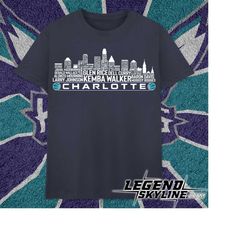 Charlotte Basketball Team All Time Legends, Charlotte City Skyline shirt