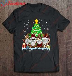 Buffalo Plaid Leopard Gnome Christmas Gnomies Christmas Tree Shirt, Women Christmas Shirts Family  Wear Love, Share Beau