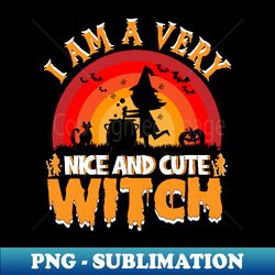 Nice and cute witch - PNG Transparent Digital Download File for Sublimation - Transform Your Sublimation Creations