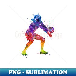 girl volleyball player watercolor sport gift - elegant sublimation png download - defying the norms