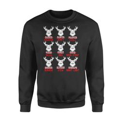 Funny Christmas Deer Bow Hunting Santa Men Women Hunter Gift &8211 Standard Fleece Sweatshirt