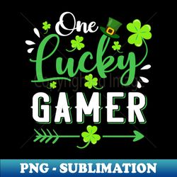 One Lucky Gamer Shamrock Leprechaun Hat St Patricks Day - Exclusive Sublimation Digital File - Create with Confidence