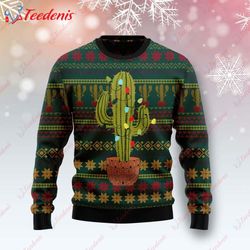 Cactus Ugly Christmas Sweater, Funny Christmas Sweaters Womens  Wear Love, Share Beauty