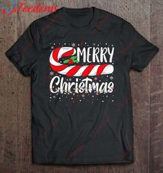 Candy Cane Merry Christmas Lights Red White Candy Snowflakes Shirt, Christmas Tees On Sale  Wear Love, Share Beauty