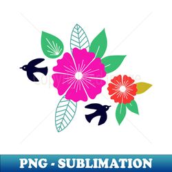 scandinavian flowers and birds - stylish sublimation digital download - perfect for sublimation mastery