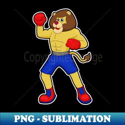 lion at boxing with boxing gloves - png sublimation digital download - transform your sublimation creations