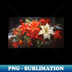 Christmas flowers 9 - Vintage Sublimation PNG Download - Perfect for Creative Projects