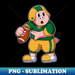 Pig at Sports with Football  Helmet - Retro PNG Sublimation Digital Download - Bring Your Designs to Life