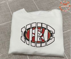 NIKE NFL San Francisco 49ers Embroidered Sweatshirt, NIKE NFL Sport Embroidered Sweatshirt, NFL Embroidered Shirt