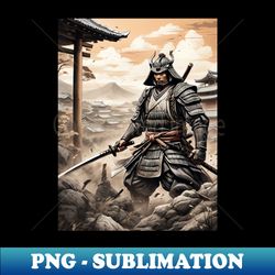 Last Samurai on Battlefield - Unique Sublimation PNG Download - Fashionable and Fearless