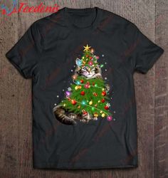 Cat Maine Coon Christmas Tree Holiday Cat Lovers Xmas Gift T-Shirt, Mens Xmas Shirts