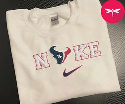 NIKE NFL Houston Texans Logo Embroidered Sweatshirt, NIKE NFL Sport Embroidered Sweatshirt, NFL Embroidered Shirt