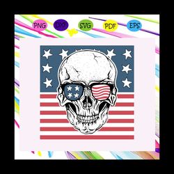 American Skull In Sunglasses On Usa Flag , independence day svg,american flag, happy 4th of july svg,patriotic svg, inde