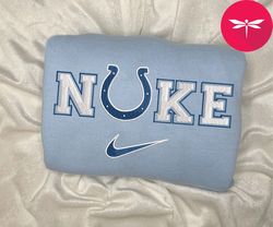 NIKE NFL Indianapolis Colts Logo Embroidered Sweatshirt, NIKE NFL Sport Embroidered Sweatshirt, NFL Embroidered Shirt