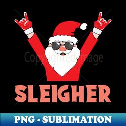 Santa Sleigher Heavy Metal Christmas - Elegant Sublimation PNG Download - Bold & Eye-catching