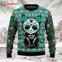 Cat Sugar Skull Ugly Christmas Sweater, Best Womens Ugly Christmas Sweater  Wear Love, Share Beauty